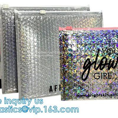 Metallic Foil Film PE Film PE Bubble Cosmetics Reclosable Ziplockk Zipper Bubble Bag 100% Eco-Friendly Waterproof