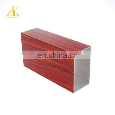 ZHONGLIAN OEM Rectangle Wood Color Electrophoresis Aluminium Profile