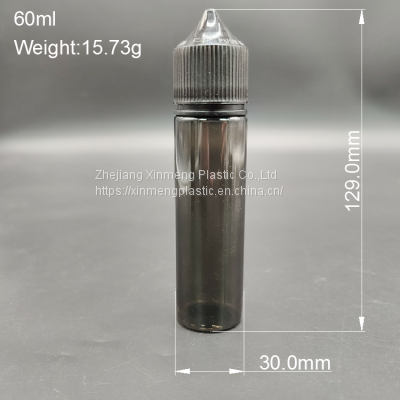 Clear Black 60ml Tall V3 E-liquid Bottle Childproof Squeeze Plastic Pet E-juice Vape Oil Dropper Bottle photo-5