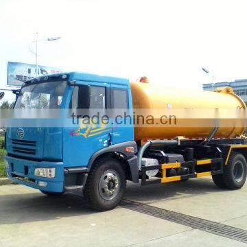 FAW 4x2 new sewage suction truck 185HP 11.25m3