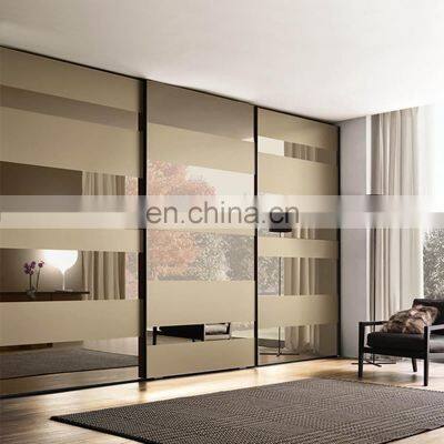 design bedroom wall transparent big closet wooden clothes sliding wardrobe cabinets  in the wall