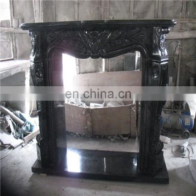 modern absolute black granite fireplace/ fireplaces slabs