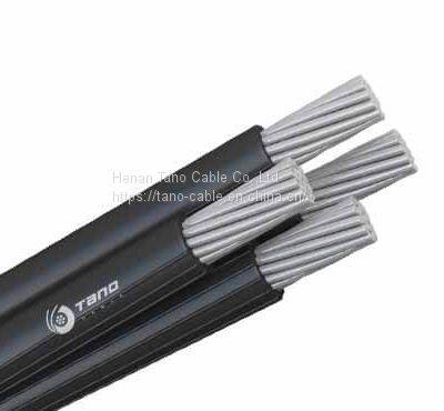 0.6/1KV quadruplex overhead wire With Insulated Messenger Conductor 3x50+1x25sqmm