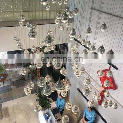 Customization Chandelier Indoor Modern Pendant Lamp Hotel Glass Teardrop For Chandelier