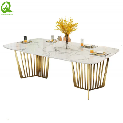 High Quality Factory Wholesale Furniture Party Tables Event Wedding Gold Stainless Steel Metal Frame Banquet Hotel Metal Wedding Tables