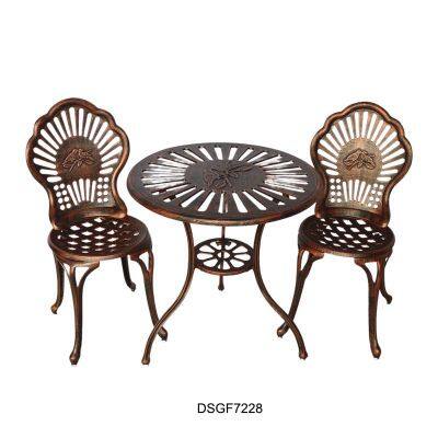 Garden Outdoor Round Table Cast Iron Aluminium Dining Coffee Tables Waterproof Sturdy Durable Balcony Patio Furniture Bistro Sets