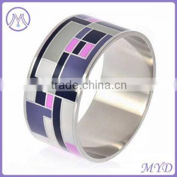 European hot fashion cloisonne bangle in Rhodium plating