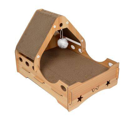 MEOW LOVE Princess Bed Cat Scratching Board Easy To Clean Custom Scratch-Resistant Claw Corrugated Paper With Toy Balls Decompression Rest Exercise