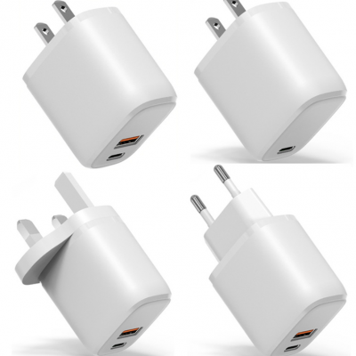 New Arrival 20w QC3.0 Fully Compatible With Double Port Usb C Type C Us Eu Uk Plug Super Fast Charging Wall Charger Adapter photo-5