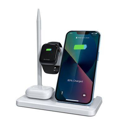 4 In 1 20 W Fast Charging Station Dock Wireless Charger Device For All Enabled Mobile Phone and Apple Watch