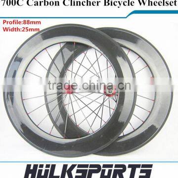 700C Carbon Road Bike Clincher Wheel 88mm Carbon Clincher Wheels Wheelset Carbon Road Wheels China Carbon Road Bike Wheels