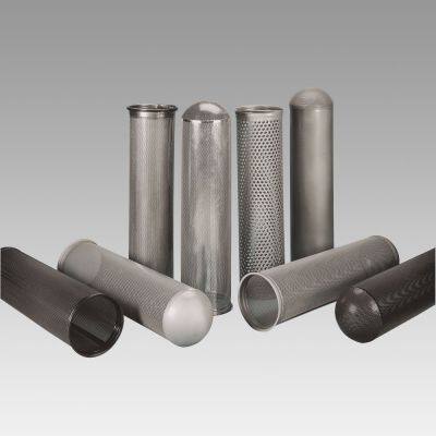 Hot Dip Galvanized Perforated Steel Tube Filter Strainer OD17 H35mm Stainless Steel Wire Bending Welding for Chemical