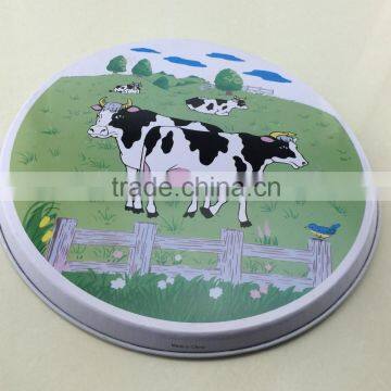 Pretty Hot Selling Round Metal Tin Tray