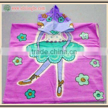 beach towel with pocket,poncho printed beach towel