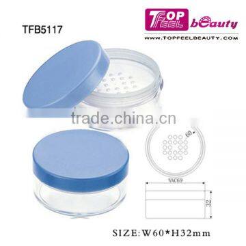 competitive price empty round loose powder case Top quality clear plastic makeup container