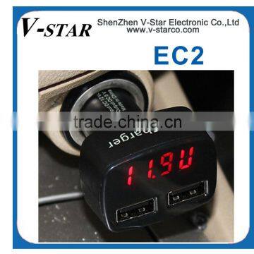 High Quality Promotional Car USB Charger for Ipad 3 for IPhone 4G/4S For IPod, Dual USB Car Charger