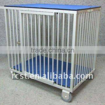 folding collapsible aluminum pet dog cage trolley