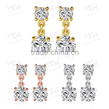 Fine Jewelry Hanging Women's Wedding Shining Earrings