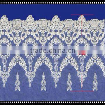 High quality white color cotton voile embroidery lace