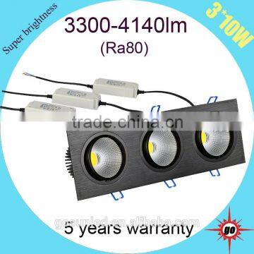 Square Shape Triple Heads 100-277V recessed LED down light