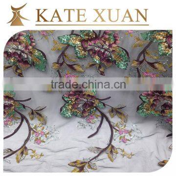 Indian Beaded Tulle Embroidery Bridal Laces Fabrics photo-2