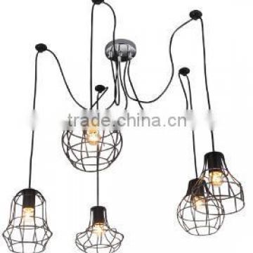 Single-Light Geometric Cage Ceiling Pendant Light