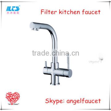 Chrome brass water filter kitchen faucet