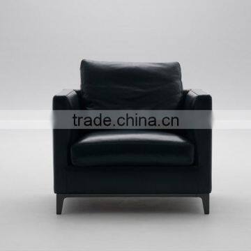 Modern Elegant Leather Sofa Set in Black New Design 2016 photo-5