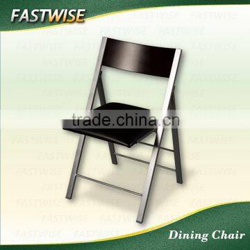 Black PVC Slim Cut Space Saving Design Dining Chair for Dining Room photo-2