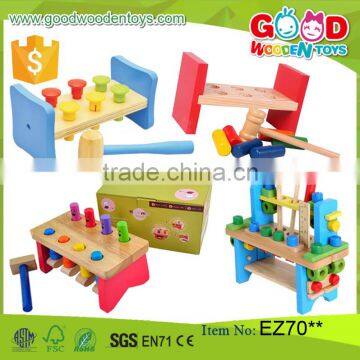 2016 New Design Kids Educational Wooden Tool Toy Set Pounding Bench Children Toy Direct from China