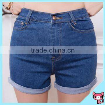 American New Design Can Roll Up Summer Blue Lady Jean Shorts