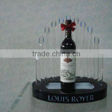 Latest Wine Lightting Display , Acrylic Bottle Display Stand