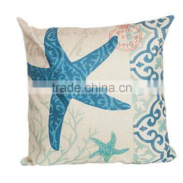 2016 Hot Sale Popular Fashion Home Decorative Conch Printing Linen Cheap Cushion Cover photo-2