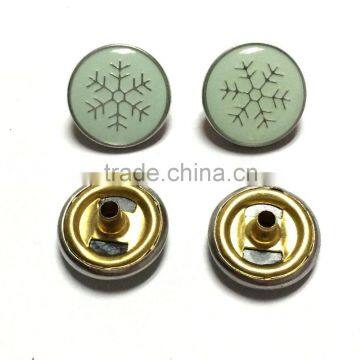 With Mint Green Color Logo Epoxy Spring Snap Button photo-3