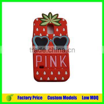 Pink Custom Silicone 3d phone back cover case for Oppo A37 phone back cover