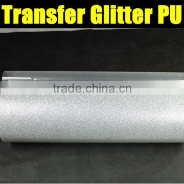 transfer glitter pu vinyl film for garment transfer silver color