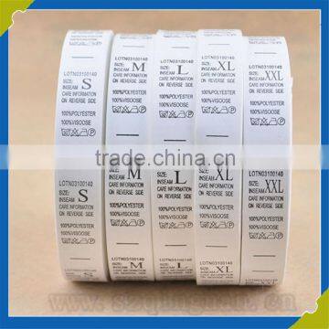 Customized printed label for garment accessories polyester care label or nylon care label