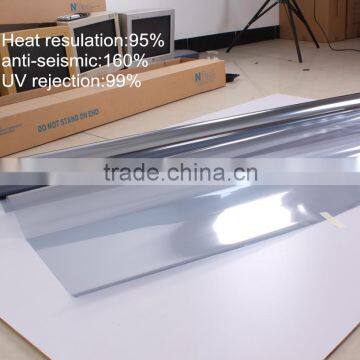 55% Heat Insulation One Way Vision Self-adhesive Mirro Film, Anti-explosion Sliver