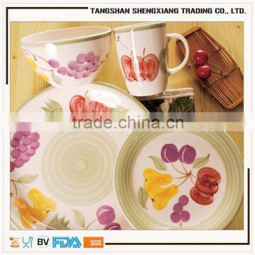 Hotsale 16pcs Hand Printed Stoneware Dinnerware Set photo-3