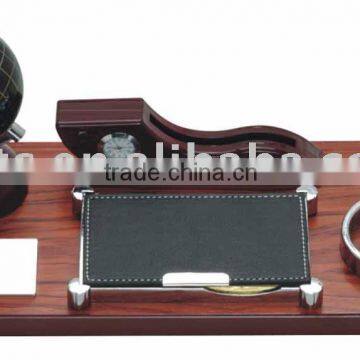 wooden desktop set,notepad,name card holder,pen cup,sign pen