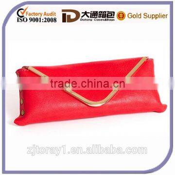 Wholesale PU Leather Women Lady Envelope Bag Clutch Purse With Gold Hardware