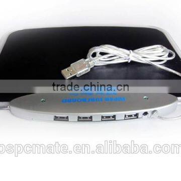 Blue LED Light Mousepad Mouse Pad Mat + 4 Ports USB HUB for PC Laptop Computer photo-3