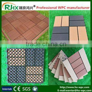 WPC interlocking decking tiles for pool deck tiles/DIY style wood plastic composite deck flooring