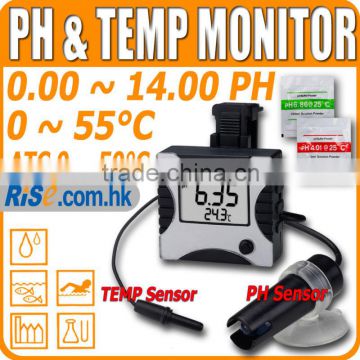 Digital pH Monitor Tester Meter 0.00 ~ 14.00 Thermometer 0 ~ 55degree Aquarium ATC