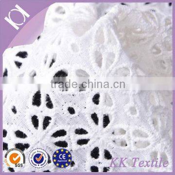 High Quality Cutwork Embroidery Cotton White Lace Fabric