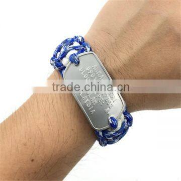 stainless steel custom metal paracord bracelet adjustable paracord bracelet