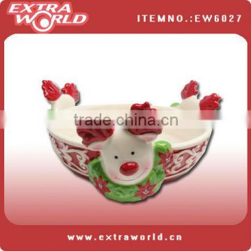 handpainting ceramic reindeer candy bowl