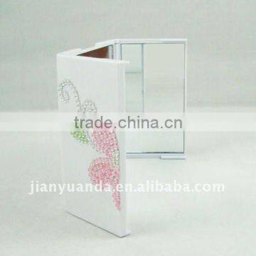 Beautiful Plastic Folding Table Top Cosmetic Mirror With Crystal photo-3