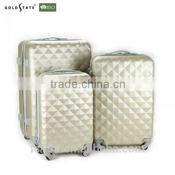 Hot-sell silver PC+ABS 3pcs trolley suitcase set/travelling luggage