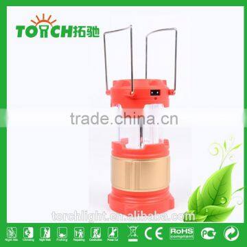 Solar camping light for outdoor orange color power by 3*AA battery Rechargeable Camping Light Tent Lamp